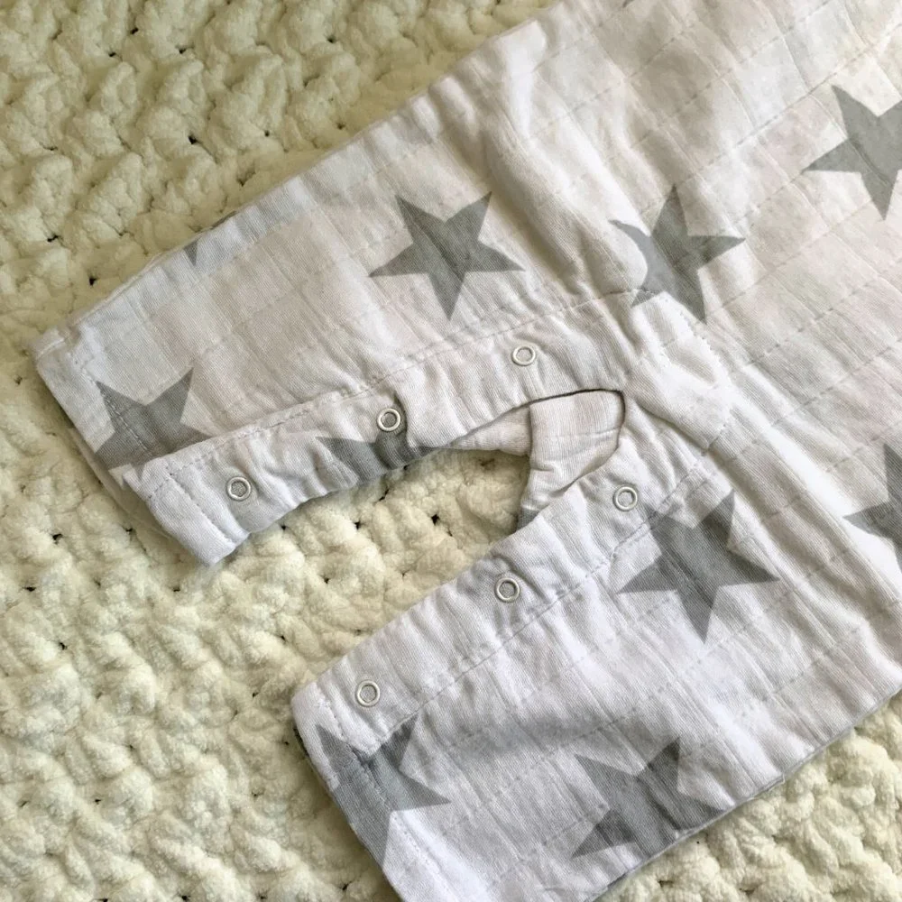 NWT Baby ADEN + ANAIS Onesie Romper (White/Gray) 3-6M - Picture 5 of 6